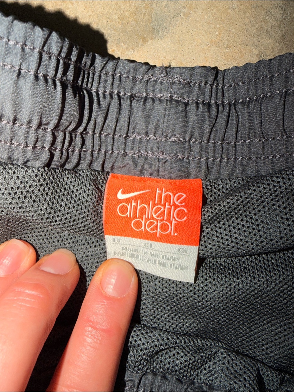 Nike Athletic Dept Gray Track Pants Tall LT Large Embroidered Swoosh - Picture 5 of 14